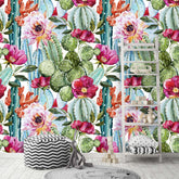Roses and Cactus Wallpaper
